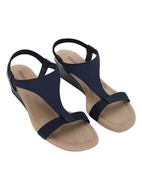 Style & Co Navy T-Strap Sandals Size 10M